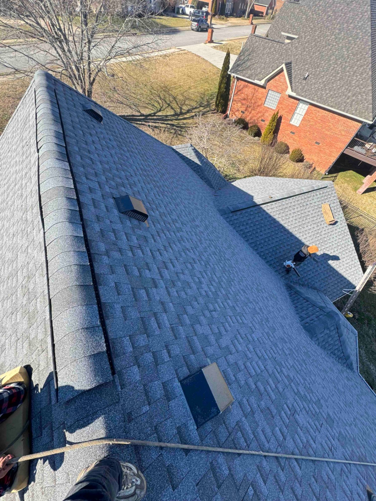 Finished Charcoal Architectural Shingle Roof, Drone Overheads